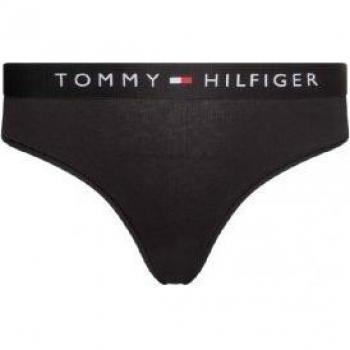 Braguita corte bikini negra Tommy Hilfiger para mujer con logo sport en blanco, talla XL
