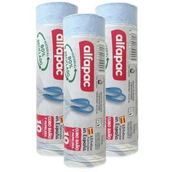 Bolsas de basura autocierre 80% reciclado, 3 rollos de 15 bolsas (45 bolsas) de 10L, medidas 45x47cm, ultra resistentes, triple capa y antigoteo