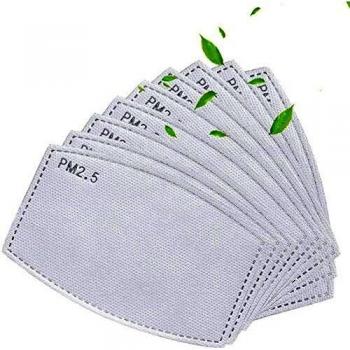 Filtro de carbón activado PM2.5 5 capas reemplazable anti niebla papel para adultos