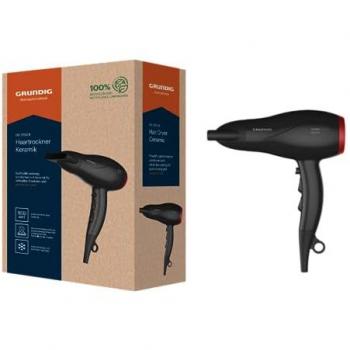 Secador de pelo Grundig HD 3700 B, 1800 W, 3 niveles de temperatura, 2 niveles de flujo de aire, función de frío, protección cerámica, cable de 1.8 m