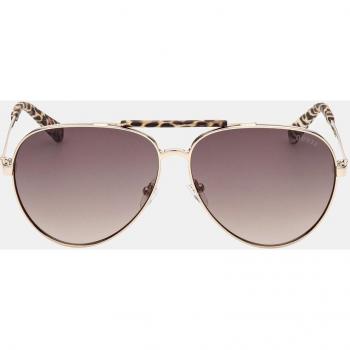 Guess Unisex Gold Metal Aviator Sunglasses with Gradient Lens