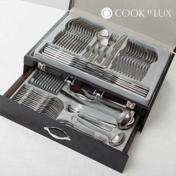 Appetitissime Cook D'Lux Cubertería, Acero Inoxidable, Plateado, 16,5 x 47 x 36,5 cm, 72 Unidades
