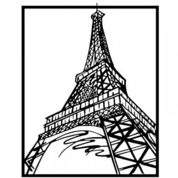 Decoración de Metal Torre Eiffel 4, Negro, 64x0,15x81 cm