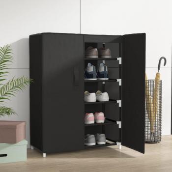 Armario Zapatero de Tela Organizador con Compartimientos Estantería Color Crema, Gris y Negro - 60x28x90 cm