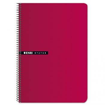 Cuaderno Enri Pack de 5 Unidades 70 Gr, Tapa Dura, Cuadrícula 4x4, Color Rojo, 100 Hojas