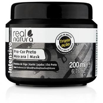 Mascarilla Capilar sin Sal para Cabello Oscuro - Máscara Sem Sal Pro - Cor Preto 200 ml - Real Natura
