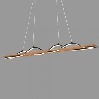 Lámpara colgante LED Vinka, 2 luces, longitud 98 cm, color madera