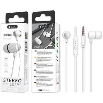Auriculares con micrófono MTK C6187 Basic Brione, Jack 3.5mm, 1.2m, color blanco