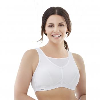 Glamorise Women's Wireless Sports Bra with Maximum Support - White