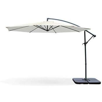 Parasol de pie 350cm Hardelot color crudo estructura antracita con manivela anti-retorno