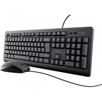 Set de Teclado y Ratón USB Trust Básico Portugués Negro