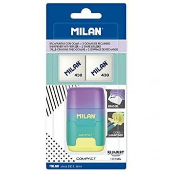 MILAN Blíster afilaborra COMPACT Sunset turquesa + 2 gomas de recambio, BYM10454