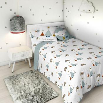 Funda Nórdica Reversible Infantil 100% Algodón Susanita Azul Haciendo el Indio Fabricado en España, Cama de 105 (180 x 220 cm)