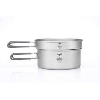 Juego de cocina 2 piezas de titanio, sartén de 17 cm y cazo de 1,25 l en color plata - Keith