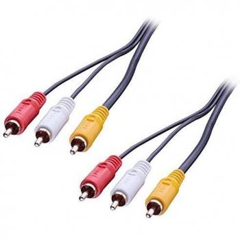 Cable de Audio y Video Premium 3x RCA (Cinch) 3m - Negro, Rojo, Blanco, Amarillo