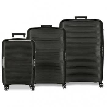 Juego de Maletas Rígidas Movom Inari - Cabina, Mediana y Grande, 217L, ABS/Policarbonato, Unisex, Negro