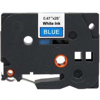 Cinta Laminada Genérica Compatible Brother TZe535 - Texto Blanco sobre Fondo Azul - Ancho 12mm x 8 metros