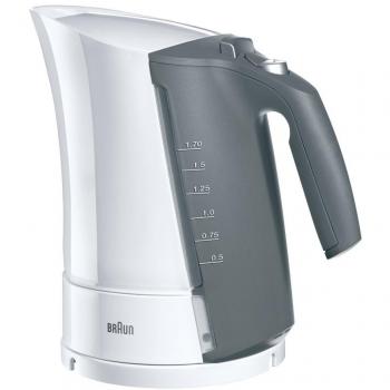 Braun WK500 Multiquick 5 Hervidor Inalámbrico, 3000 W, 1.7 Litros, Blanco/Gris
