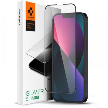 Protector de Pantalla Spigen Glas.tR Slim para iPhone 13/13 Pro/14 - Vidrio Templado Negro