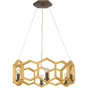 Lámpara colgante de techo Elstead Moxie con 6 luces en color dorado, tipo de casquillo E14