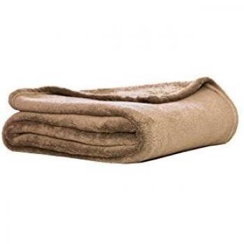 Stilia Manta Coral Suave con Tacto de Terciopelo para Sofá y Cama, Beige, 230 x 240 cm