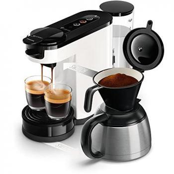Philips Senseo Switch HD6592/04 - Cafetera 2-en-1 con función de café en cápsulas y filtro, capacidad de 1 litro, hasta 7 tazas, color blanco