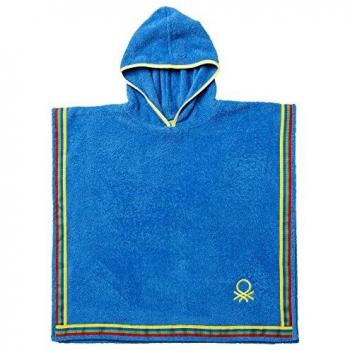ALBORNOZ PONCHO DE NIÑO 85X85CM 100% ALGODÓN AZUL KIDS BENETTON
