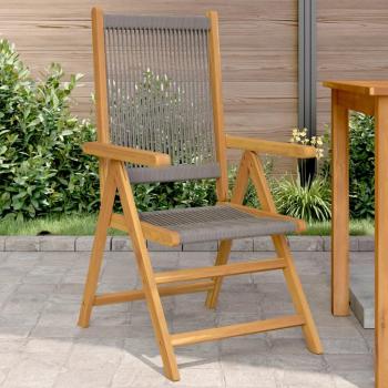 Sillas de jardín 2 piezas de madera maciza gris Acacia y polipropileno