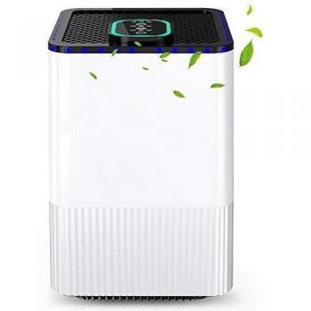 Purificador de Aire para hogar con filtración de 4 Capas y función de Temporizador,Purificador de Aire con Filtro HEPA Real y ionizador,contra la Alergia, Polvo, Polen, Caspa de Mascotas, Moho, Humo