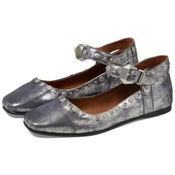 Silver Distress Mystic Mary Jane Flats for Women, Size EU 40