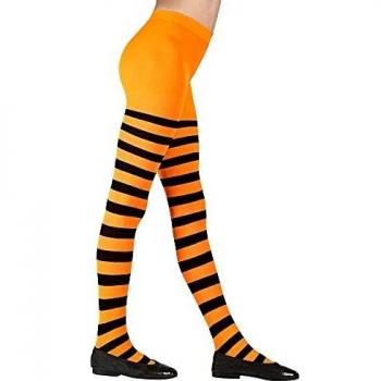 Medias A Rayas Naranja y Negro para Niña 70 Den (7-10 años) Carnaval Halloween