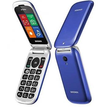 Brondi Stone+ Teléfono Celular Básico Dual SIM 2.4 Azul con Apertura a Conchilla y Flip Activo