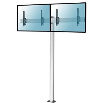 Soporte de Suelo Inclinable Atornillable Kimex para 2 TV de 43-49, Altura 240 cm, VESA 400x400, Máx. 50Kg