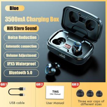 Auriculares Inalámbricos Bluetooth 5.0 con Control Táctil, Estéreo HD, Impermeables y Estuche de Carga de 3500mAh