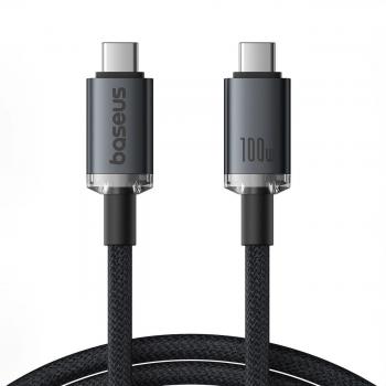 Baseus Crystal Shine USB-C to USB-C Fast-Charging Data Cable 100W 20Gbps 1.5M - Black