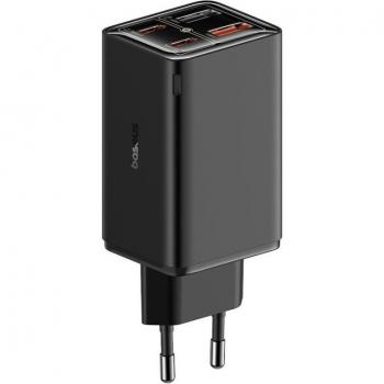 Cargador de Pared Baseus GaN6 Pro 65W USB-C/USB-A Negro, tecnología GaN, carga rápida, compacto y ligero, compatible con dispositivos USB-C y USB-A
