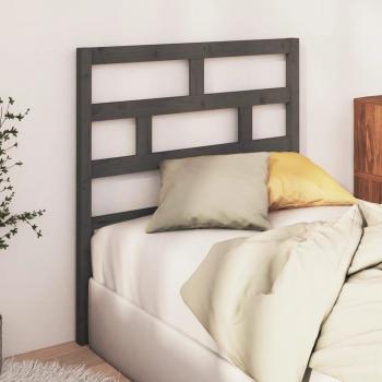 Cabecero para cama gris 81x4x100 cm de madera maciza de pino