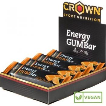 Crown Sport Nutrition Energy Gum Bar Naranja, 12 x 30 gr