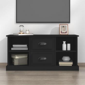 Mueble para TV de madera contrachapada en color negro de 99,5x35,5x48 cm