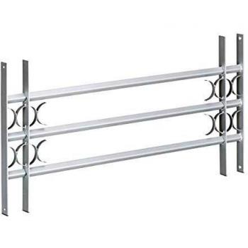 Reja de Seguridad Extensible para Ventana en Acero Galvanizado, Gris, 450 x 1000-1500 mm