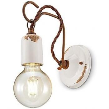Aplique de Pared Vintage Blanco Ferroluce C665 con Diseño Minimalista