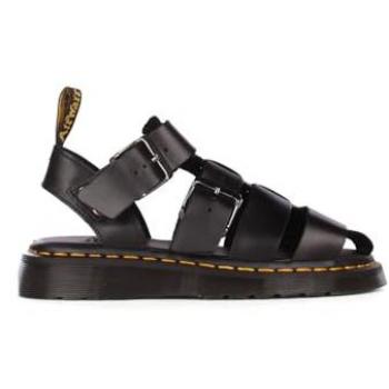 Dr. Martens Garin Brando Black Leather Sandals for Women and Men - Size EU 37 / UK 4