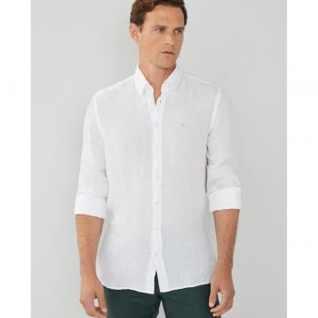 Camisa Hackett HM309743 - Garment Dye Linen B Blanco