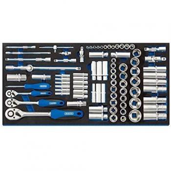 Draper 63540 1/4, 3/8 and 1/2 Socket 84 Piece Set in Full Drawer Eva Insert Tray