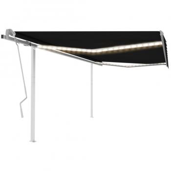 Protector solar retráctil manual LED antracita de 4x3,5 m