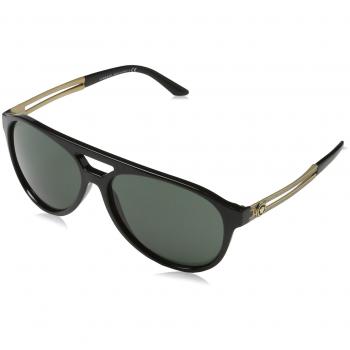 VERSACE Men's 0VE4312 GB1/71 60 Sunglasses, Black/Graygreen