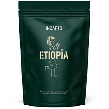 Incapto Café en Grano Natural - Café Especialidad | Origen Etiopía | 100% Arábica | +80 puntos SCA | Tueste Natural y Artesanal | Paquete de 500 gr
