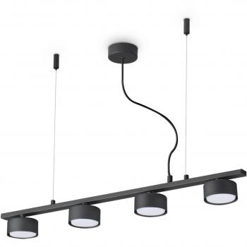 Lámpara colgante lineal de techo Minor Metal Negro 4 bombillas 10cm Ideal Lux
