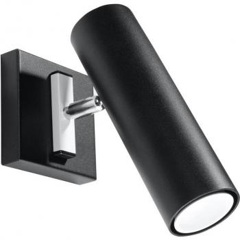 Aplique de Pared Direzione Negro GU10 LEDBOX Acero 1 Bombilla Iluminación Interior LED