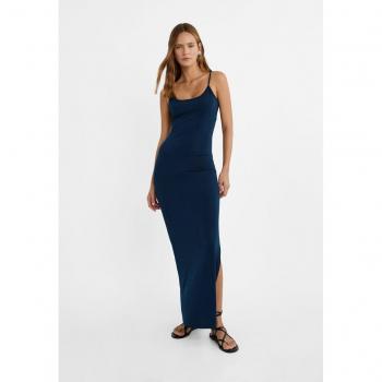 Navy Blue Long Fitted Strappy Dress XS